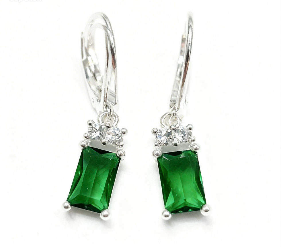 Miniatura: Aros Brisura Baguette Rosa Plata 