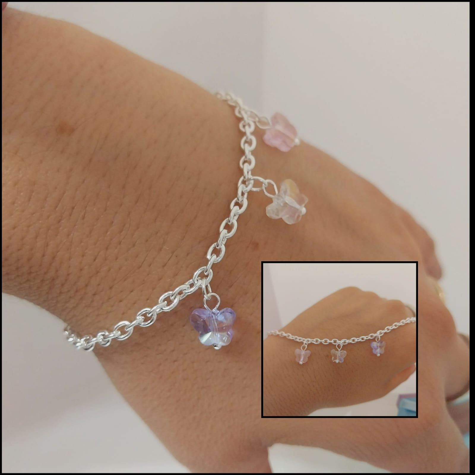 Aceró Blanco Pulsera Mariposa🦋 🇨🇳PB