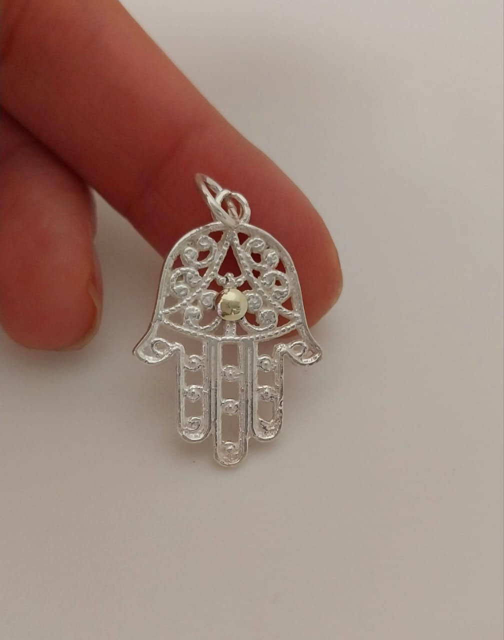 Dije Mano de Fátima 🪬  Plata y Oro  (3cm) 