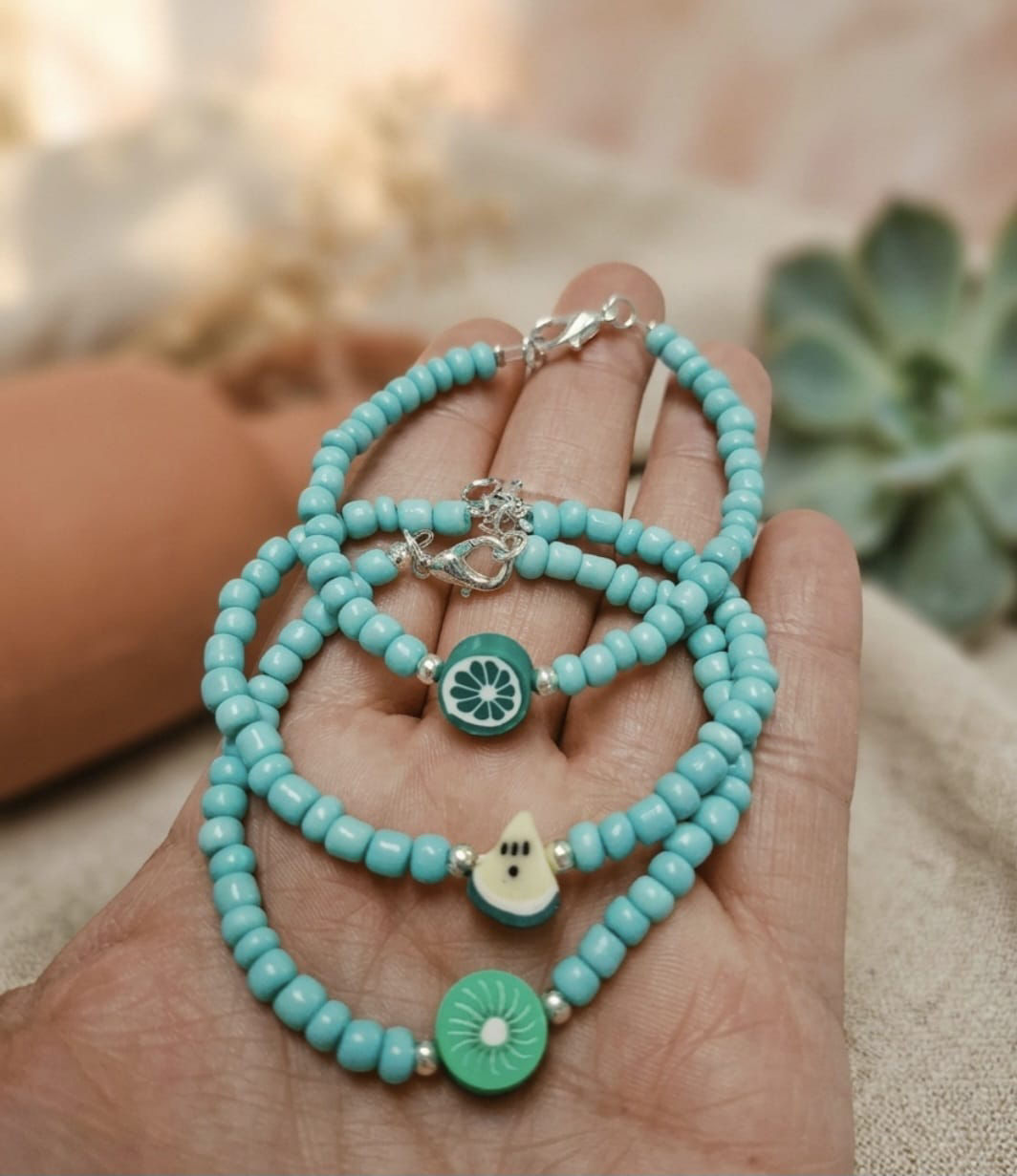 Acero Blanco pulsera Frutitas 