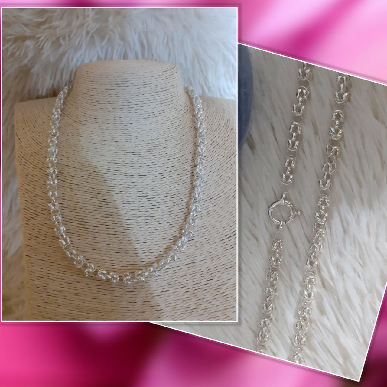 Cadenas Punto Peruano Plata 45cm 🇵🇾CP