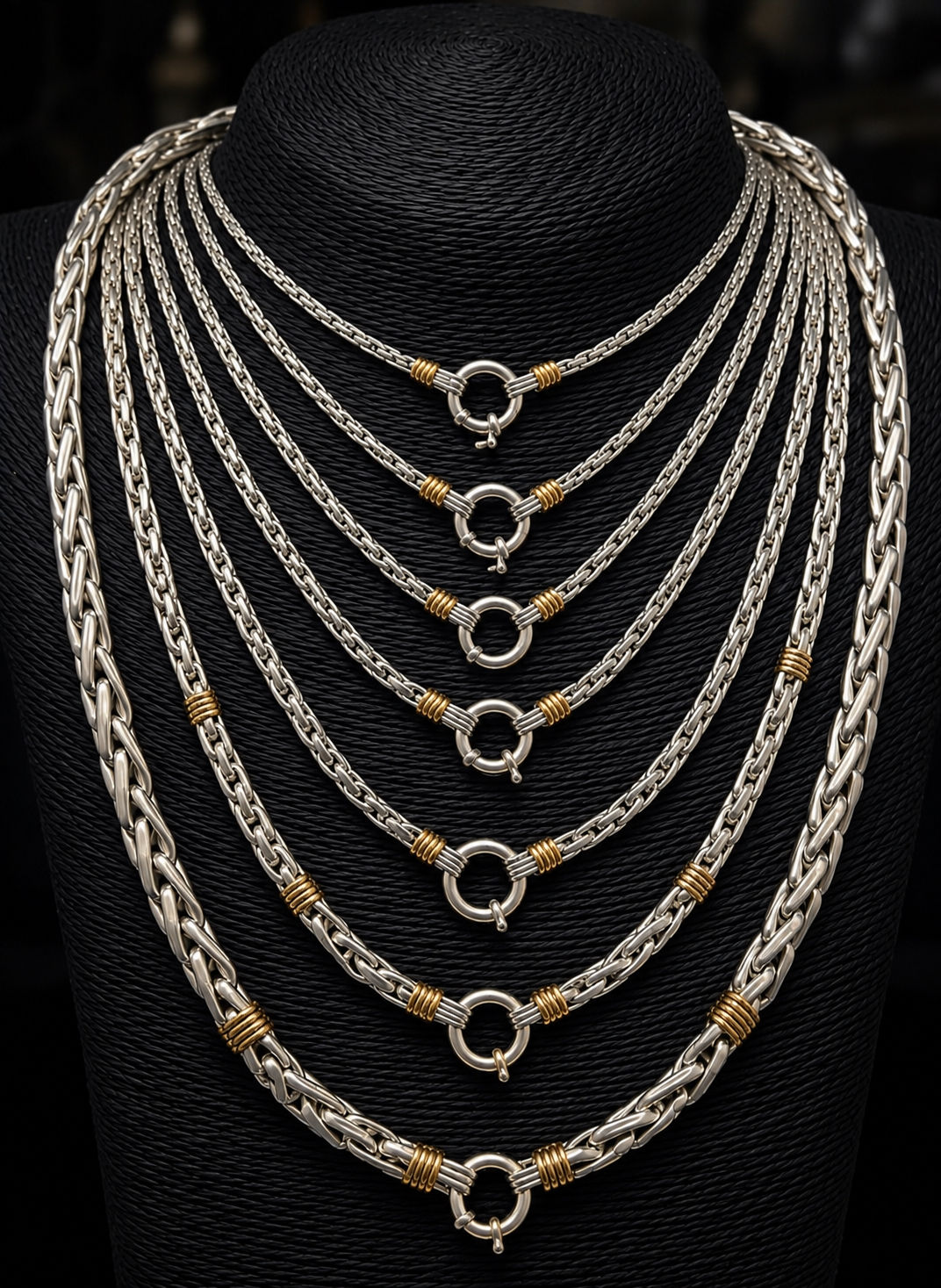 Cadenas Cord贸n Plata y Oro Marinero