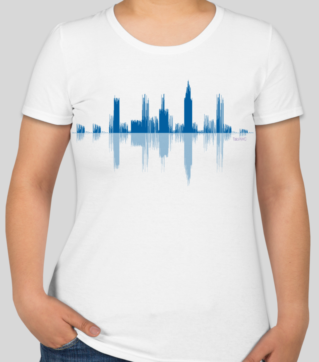 Women's White T-shirt - Blue Logo