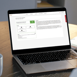 En laptop där man ser Prodias Analysportal.