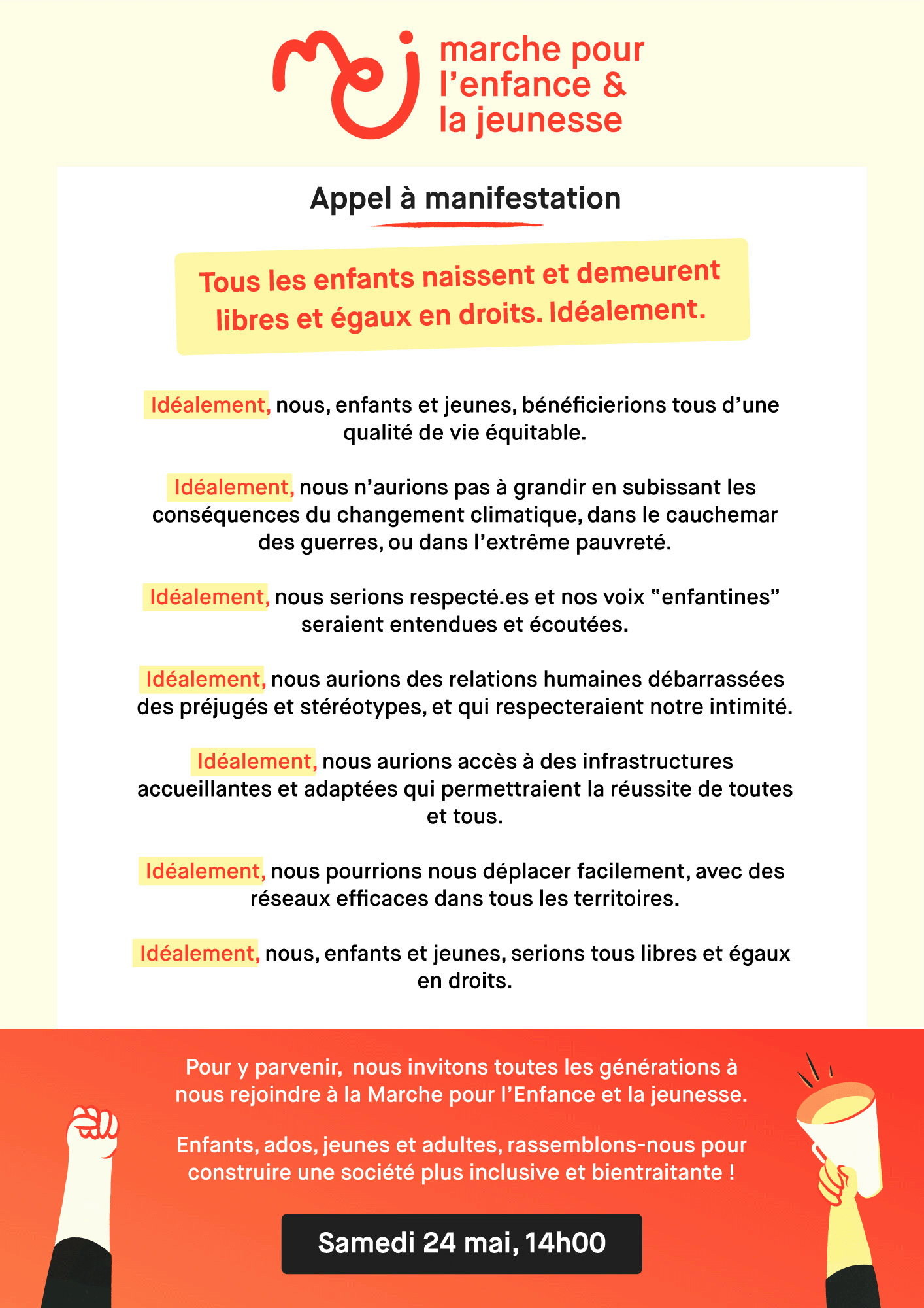 MEJ appel à manifester