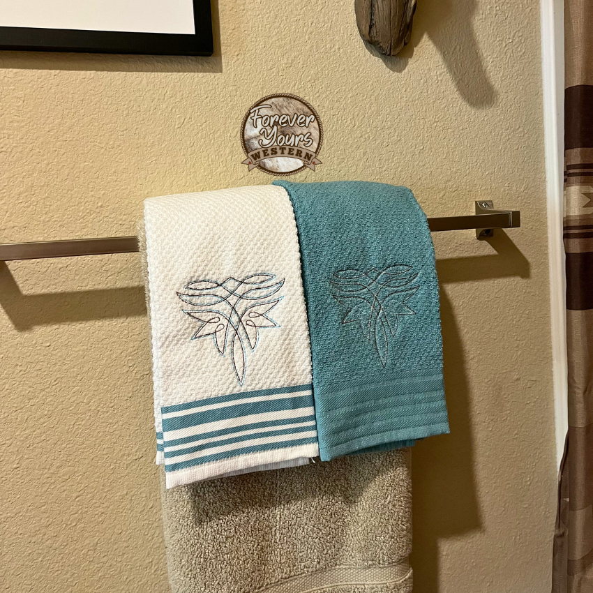 Boot Stitch Embroidered Hand Towels