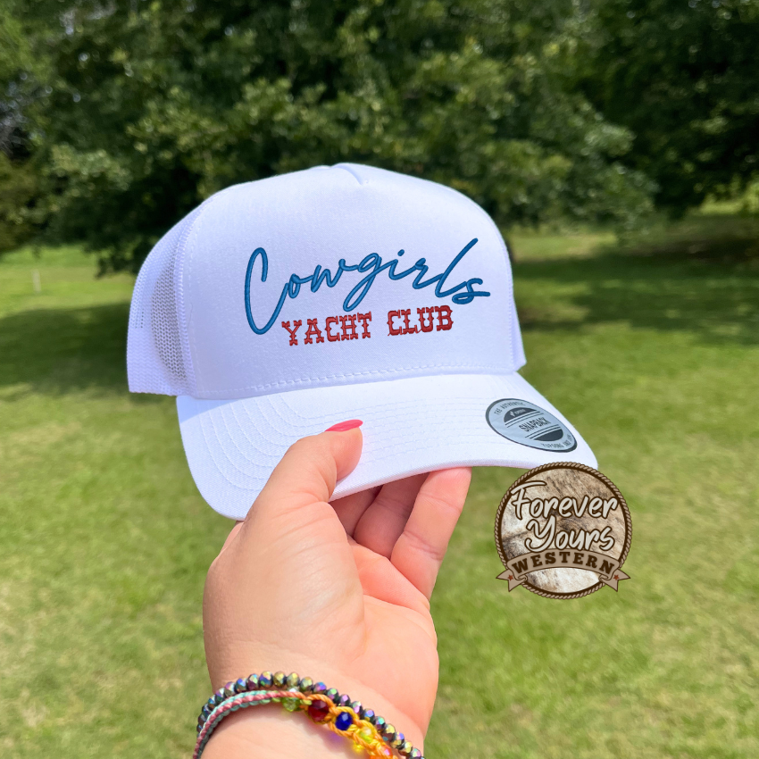 "Cowgirls Yacht Club" Embroidered Ball Caps