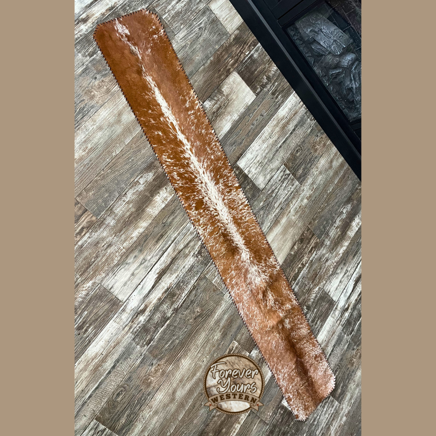 Thumbnail: 78" Speckled Red & White Cowhide Table Runner