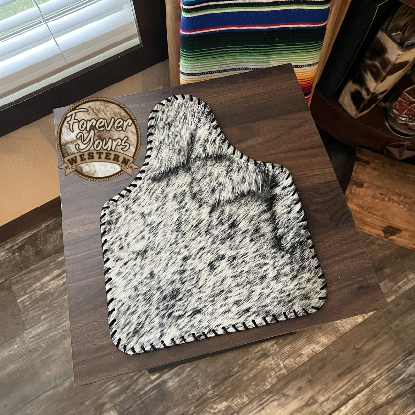 14" Cowhide Cattle Tag Table Mat
