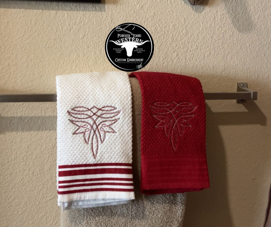 Thumbnail: Boot Stitch Embroidered Hand Towels 