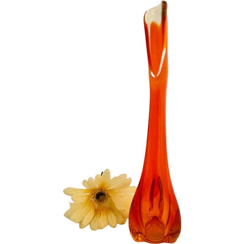 Thumbnail: Vintage Viking Red 12” Tall Swung Bud Vase