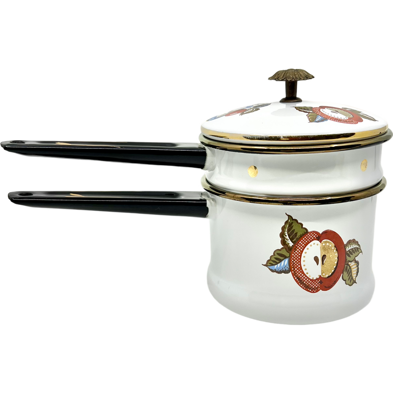 Thumbnail: Vintage Georges Briard Double Boiler Pot with Fruit Design