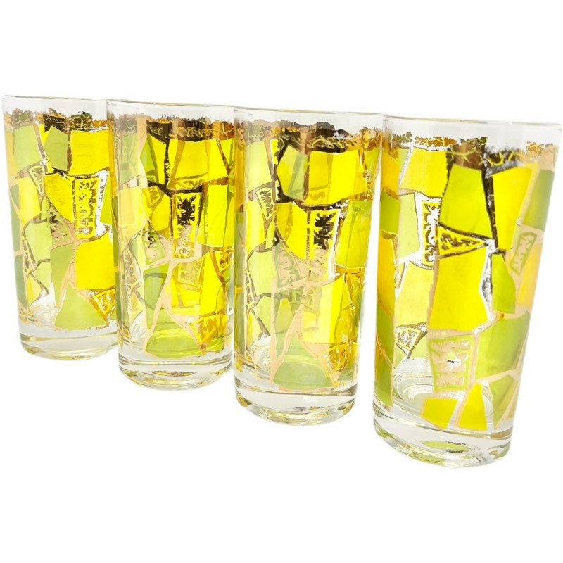 Thumbnail: RARE Vintage Georges Briard Europa Set of 4 SIGNED 1960's Highball Glasses