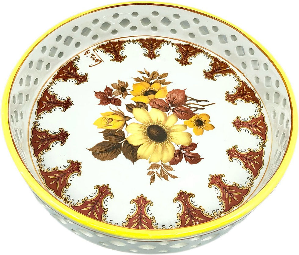 Thumbnail: Vintage Italian Ceramic Sunflower Tray/Stand BY CORSI A.