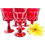 Thumbnail: Vintage SET of 6 Ruby Red Viking Arlington 8 Oz Wine Glasses
