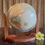 Thumbnail: Vintage Large Wooden Globe / Mid-Century Wooden Globe with Brass Meridian