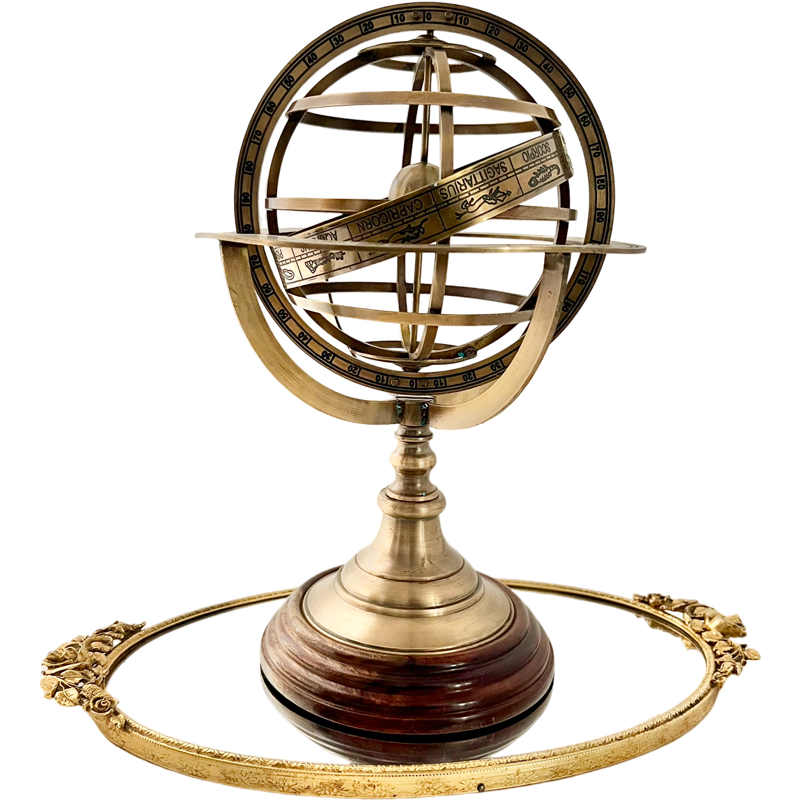 Thumbnail: Vintage Brass Zodiac Armillary Celestial Astrology Sphere