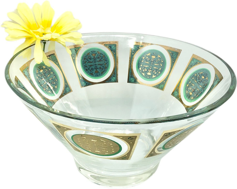 Thumbnail: Vintage Pasinski 22KT Gold Glass Serving Bowl / Mid-Century Pasinski Glass