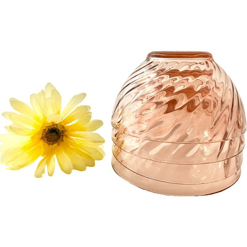 Thumbnail: Vintage SET of 4 Arcoroc Rosaline Pink "Swirl" Arcoroc Bowls / Cristal D'Arques