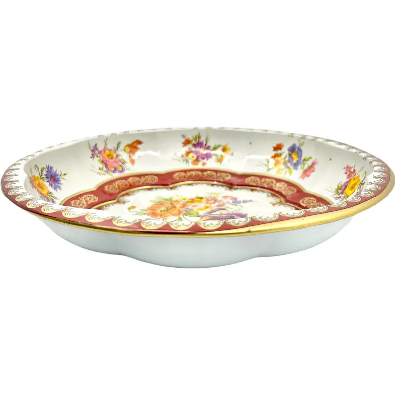 Thumbnail: Vintage Beautiful Daher Tin Serving Bowl / Round Daher Floral Vintage Tin