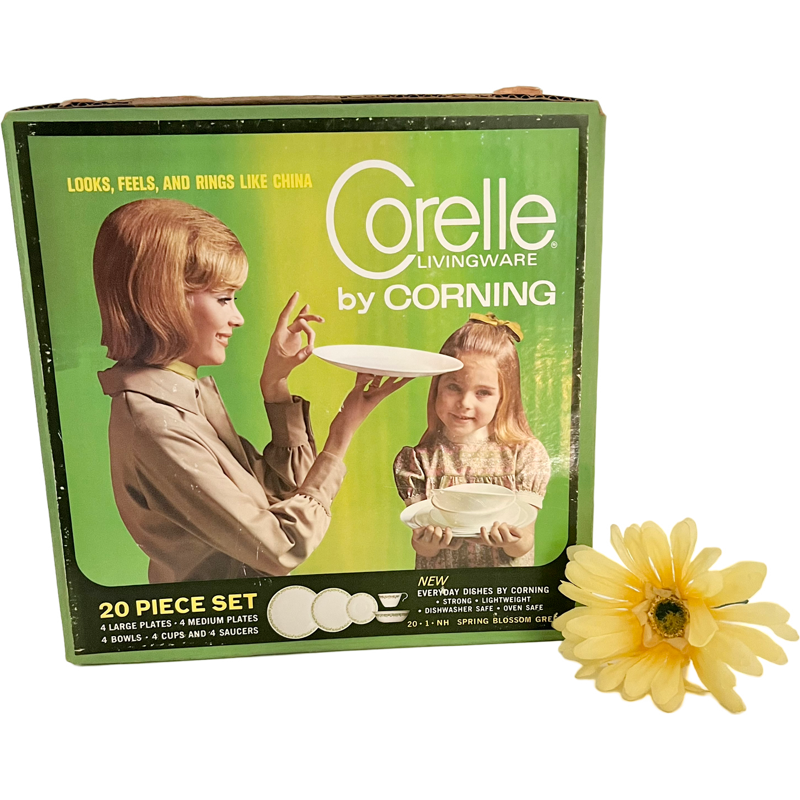 Thumbnail: New Vintage Corelle by Corning Spring Blossom/Crazy Daisy 20 Piece Dinnerware