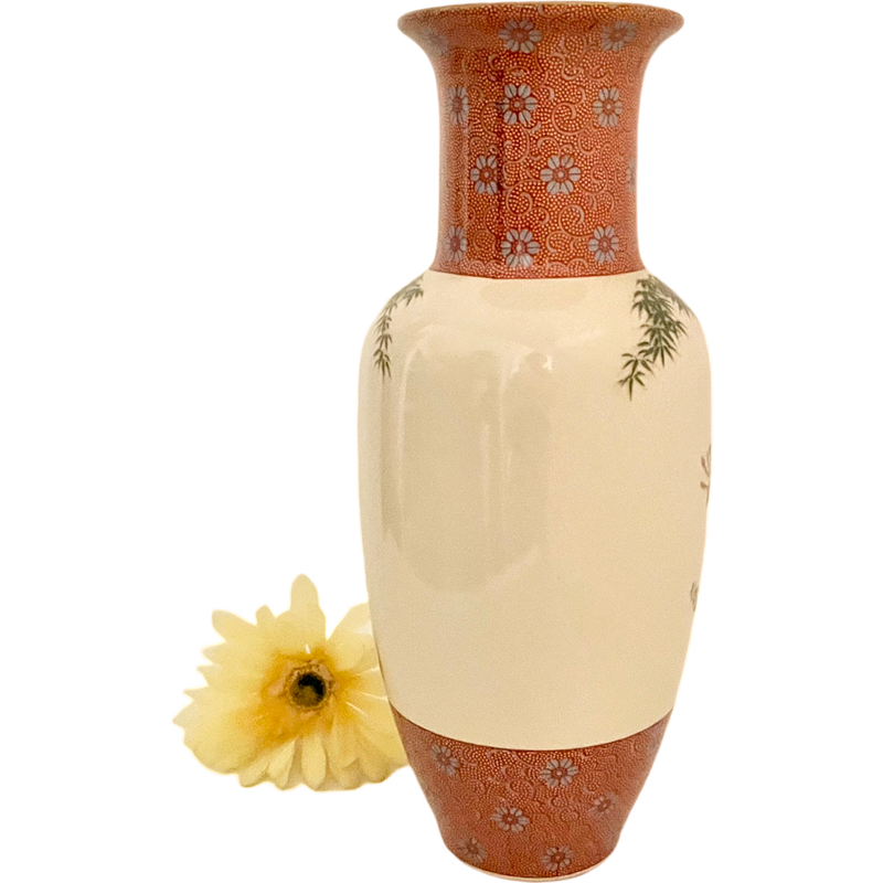 Thumbnail: Vintage Peacock Vase / Japanese Peacock Porcelain Vase / Japan Peacock Vase