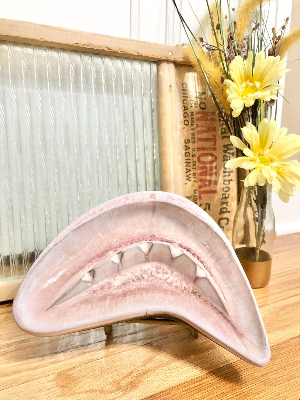 Thumbnail: RARE Vintage PINK Ceramic Pottery Ashtray/Trinket Tray / 1960's Mid Century Mode
