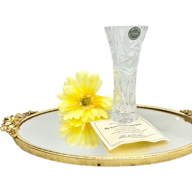 Thumbnail: Vintage Gorgeous Lenox Crystal Vase  / Mid-Century Clear Lenox Crystal Vase