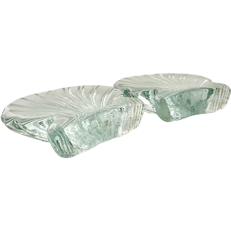 Thumbnail: Vintage Blenko Glass Seashell Bookends with Original Stickers