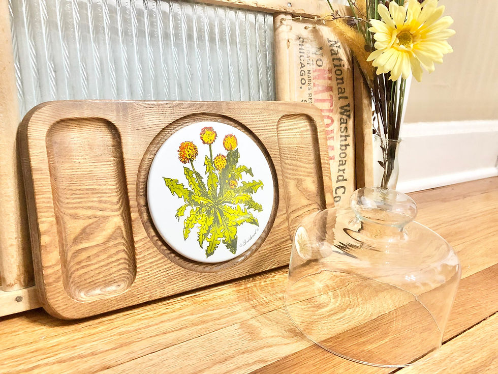 Thumbnail: Vintage Goodwood Cheese Tray With Glass Cover / Boho Cheese Keeper / 1970's Mid-