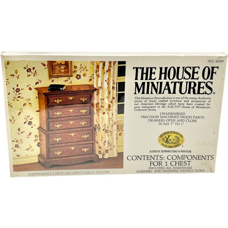 Thumbnail: New Vintage House of Miniatures Furniture Kit #40009 / X-Acto Chippendale Chest
