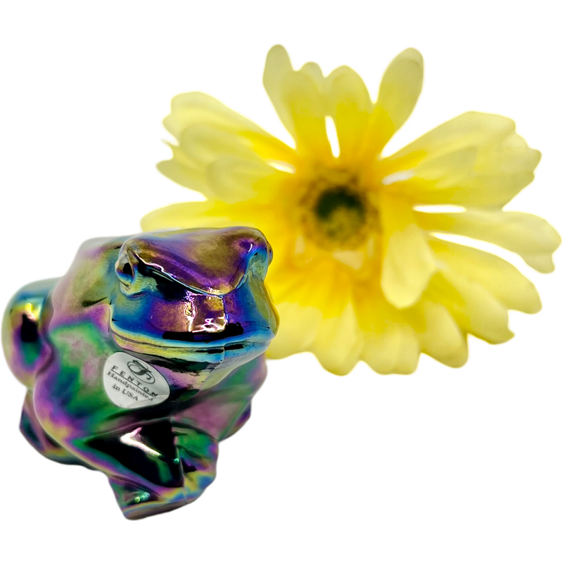 Thumbnail: RARE Vintage Fenton Art Glass Amethyst Carnival Glass Frog Signed by Artist