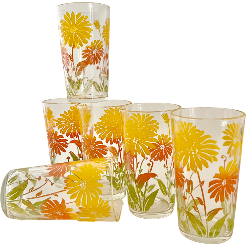 Thumbnail: Vintage Swanky Swigs Sunflower Glasses