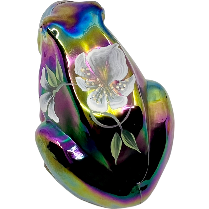 Thumbnail: RARE Vintage Fenton Art Glass Amethyst Carnival Glass Frog Signed by Artist