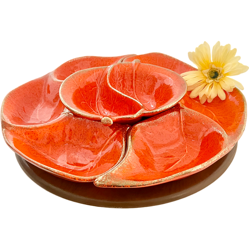 Thumbnail: Vintage Ceramic Lazy Susan Party Serving Set