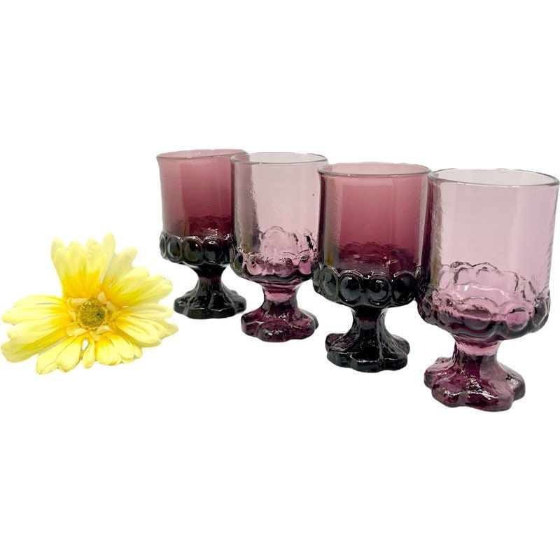 Thumbnail: Vintage Tiffin Franciscan Madeira Plum/Purple Amethyst Set of 4 Glasses