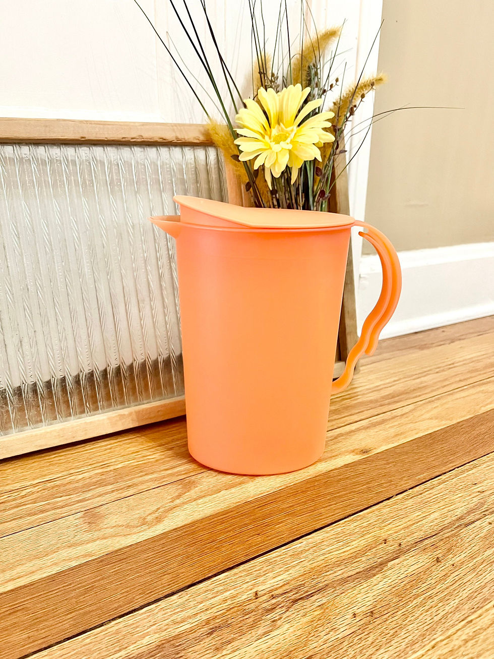 Thumbnail: Vintage Tupperware Impressions Orange Pitcher #3333A-2 / 2.1 Quart/8.75 Cups