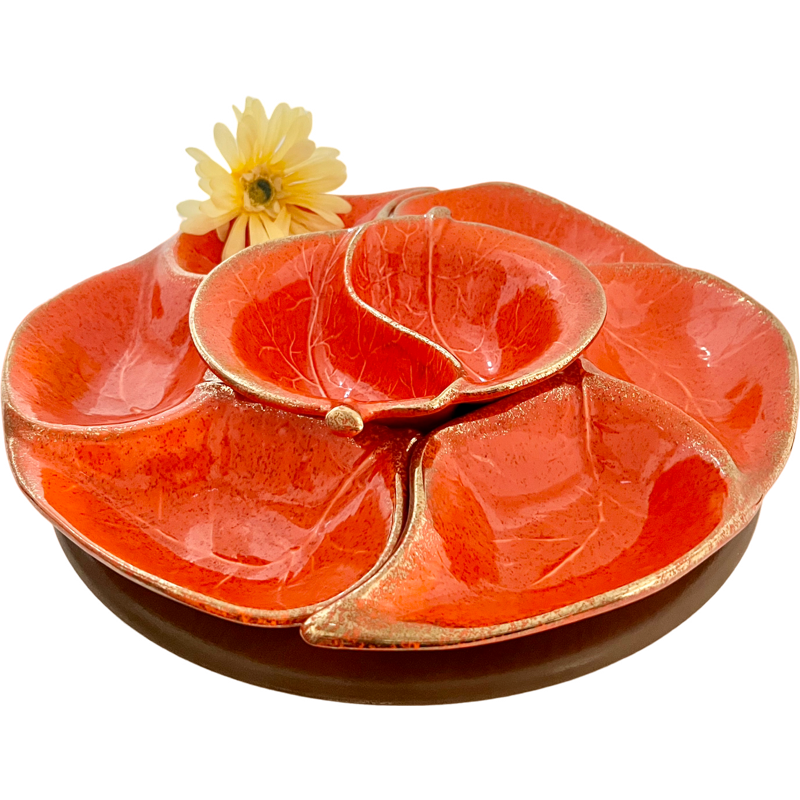 Thumbnail: Vintage Ceramic Lazy Susan Party Serving Set