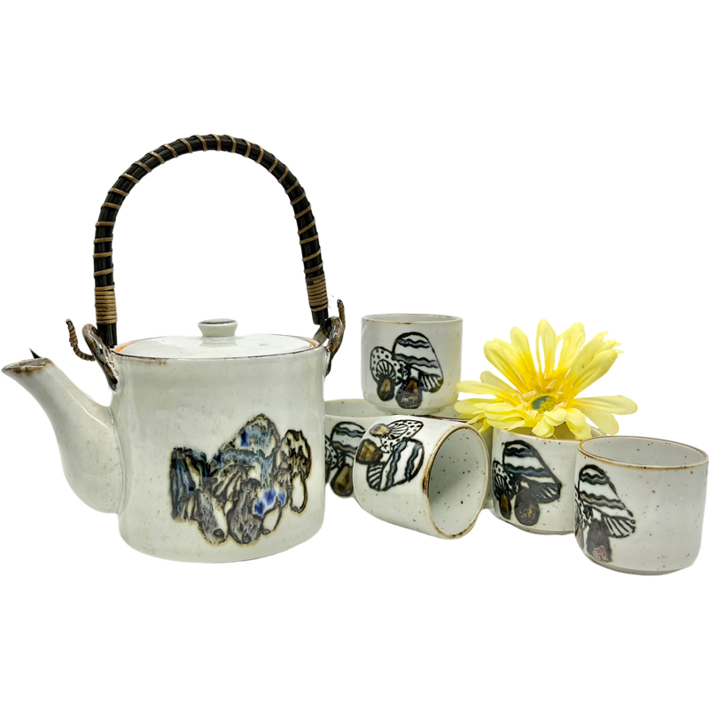 Thumbnail: Vintage "ATC Japan" Mushroom 8 Piece Ceramic Tea Set
