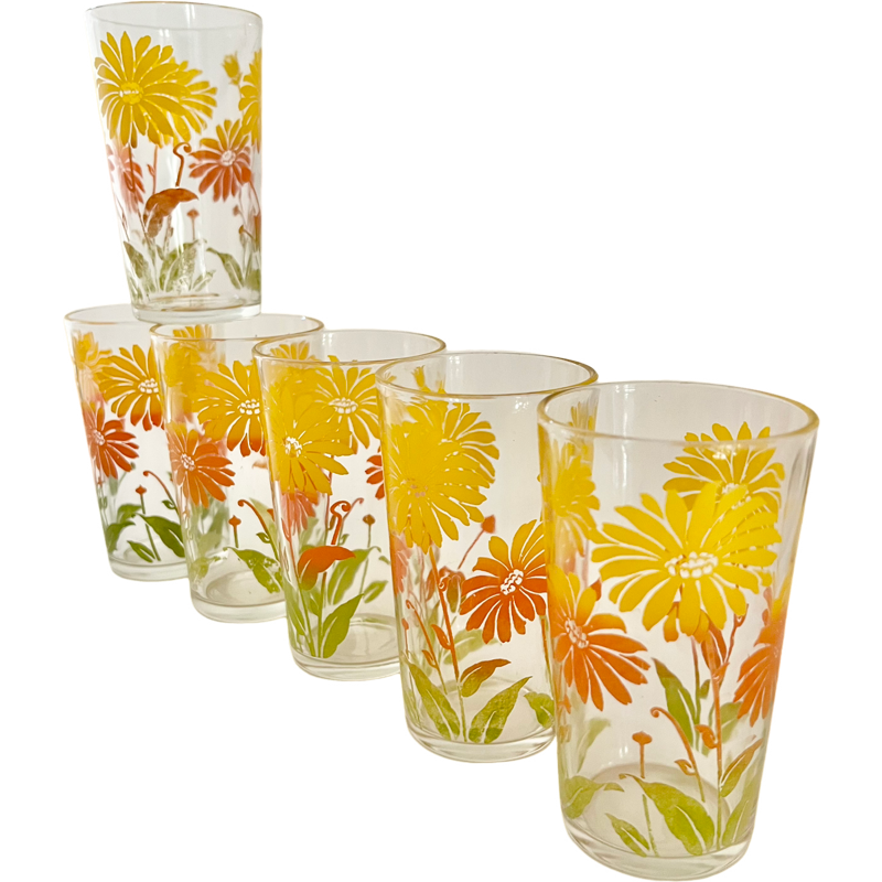 Thumbnail: Vintage Swanky Swigs Sunflower Glasses