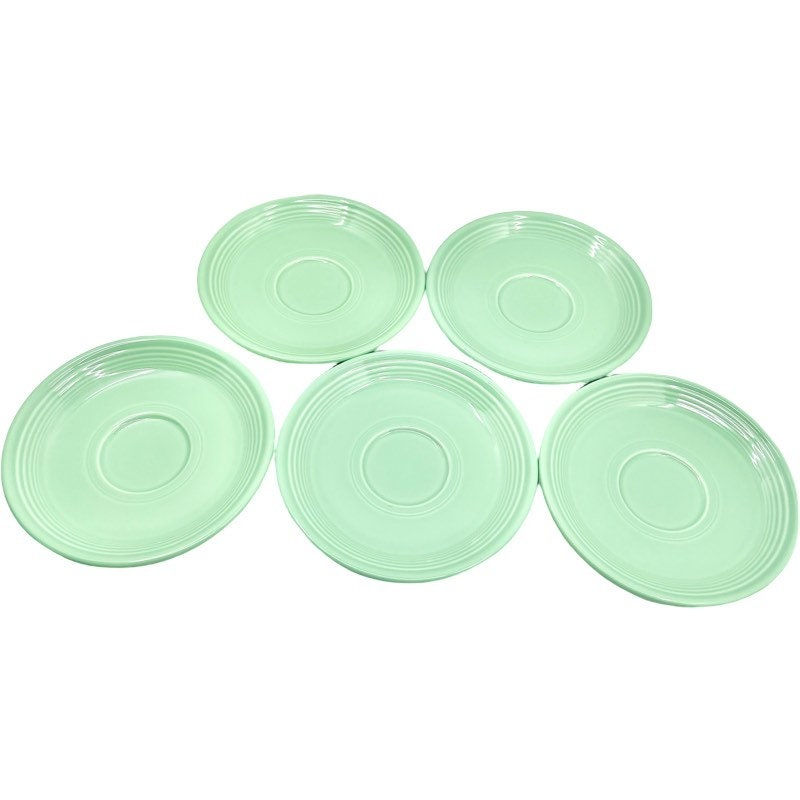 Thumbnail: Vintage Fiesta Sea Mist 10 Piece Coffee/Tea Set for 5 / Post 86 Fiesta Sea Mist
