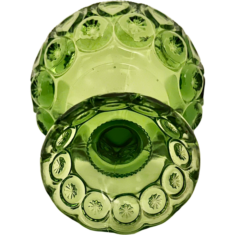 Thumbnail: Vintage L.E. Smith Green "Moon and Stars" Large Bowl/Compote / 1960’s L.E. Smith