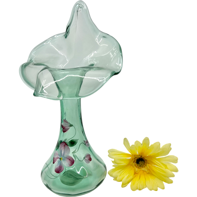 Thumbnail: Vintage Fenton Vase Signed by Artist "SB Ryan" with Original Stickers