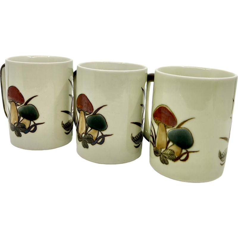 Thumbnail: Vintage Mushroom Cups/Mugs SET of 3 / 1970's Mushroom Cups/Mugs
