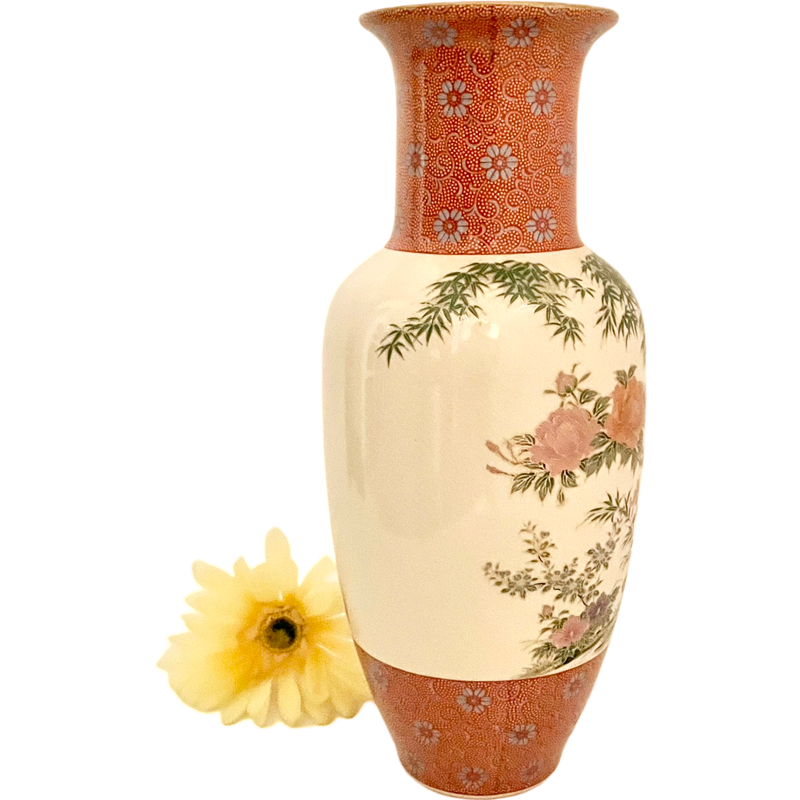 Thumbnail: Vintage Peacock Vase / Japanese Peacock Porcelain Vase / Japan Peacock Vase