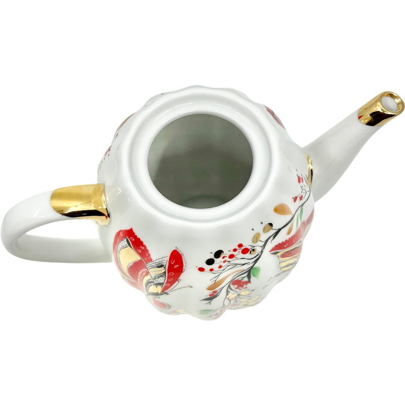 Thumbnail: Vintage Lomonosov Butterfly Coffee Pot / 7” Tall Vintage Lomonosov Coffee Pot