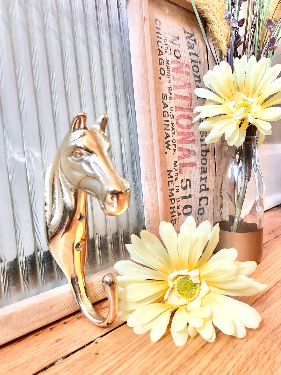 Thumbnail: Solid Brass Horse Head Coat Hook / Vintage Brass Horse Coat Hook / Mid-Century B