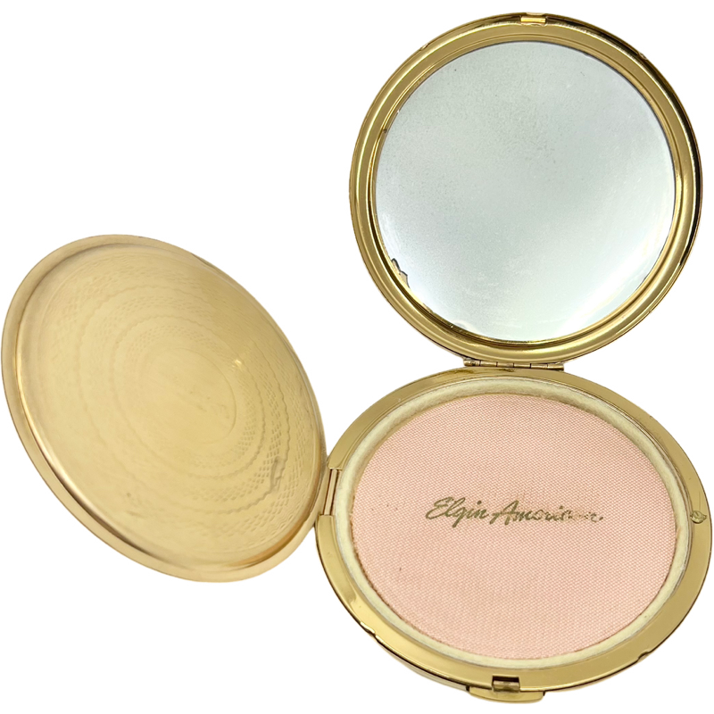 Thumbnail: Vintage Elgin America Gold Powder Compact Mirror / Elgin Loose Powder Compact