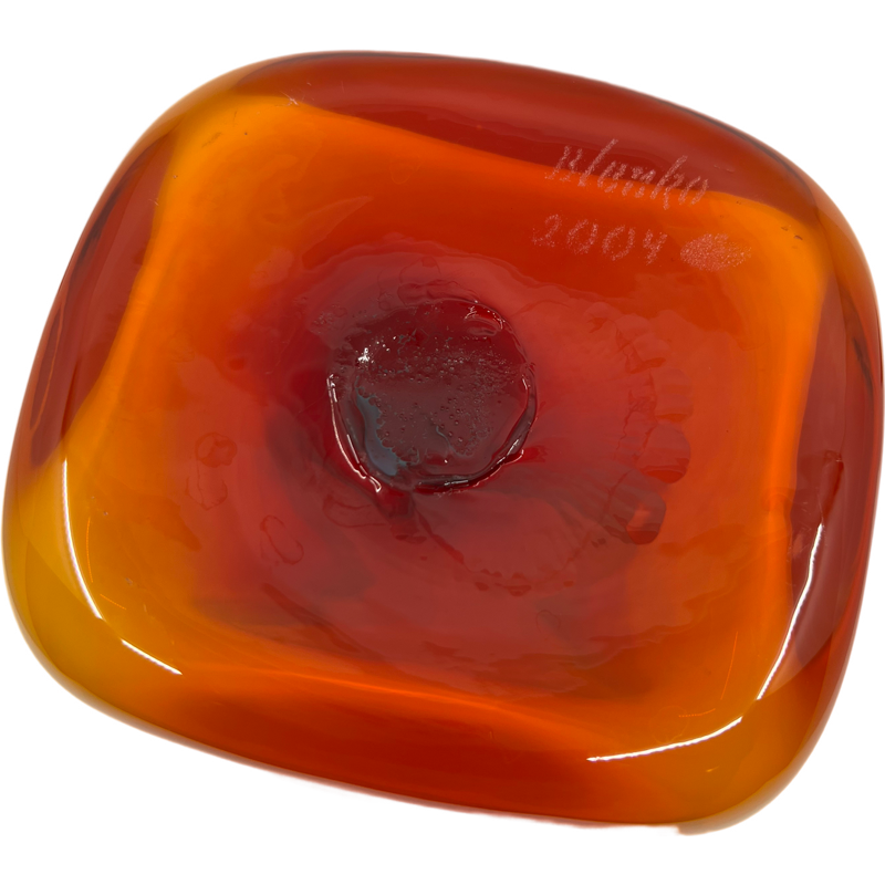 Thumbnail: Vintage Blenko “Tequila Sunrise” Signed Vase / 2004 Signed Blenko Vase