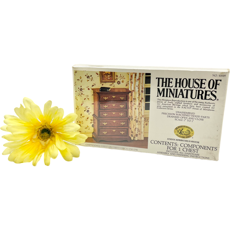 Thumbnail: New Vintage House of Miniatures Furniture Kit #40009 / X-Acto Chippendale Chest
